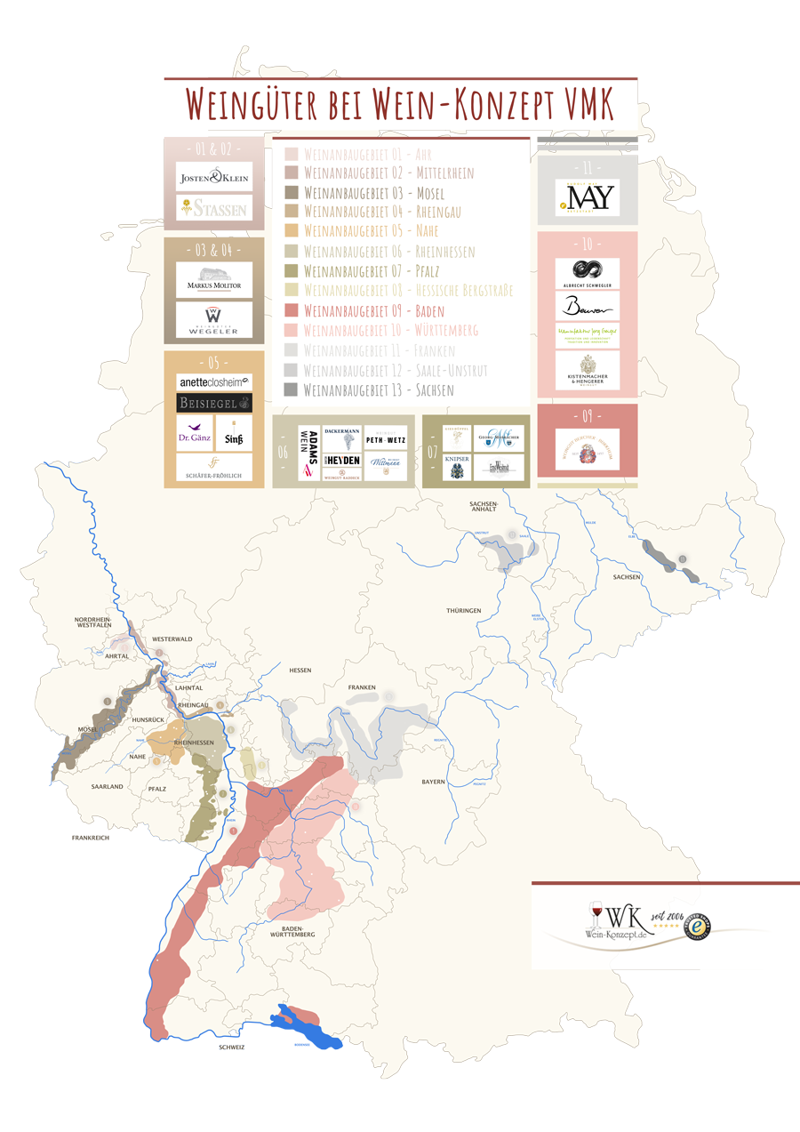 Weinanbaugebiete Deutschland