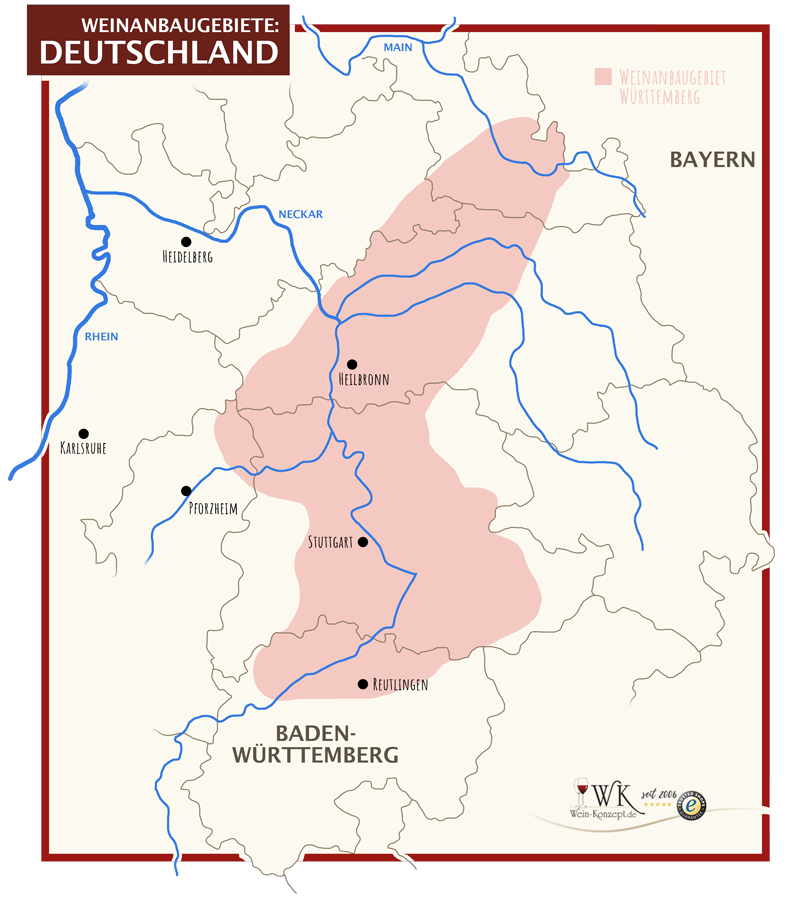 Weinanbaugebiete Württemberg