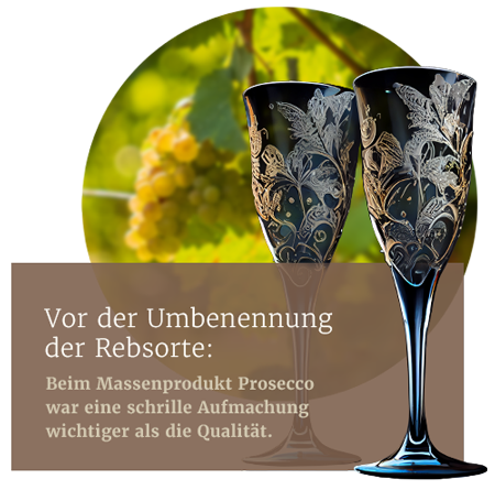 Kitschige Gläser Prosecco