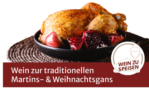 traditionelle Gans und Wein