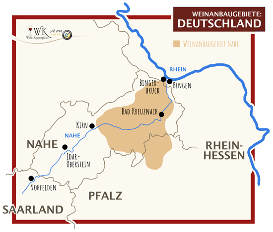Weinanbaugebiete Nahe und Rheinhessen